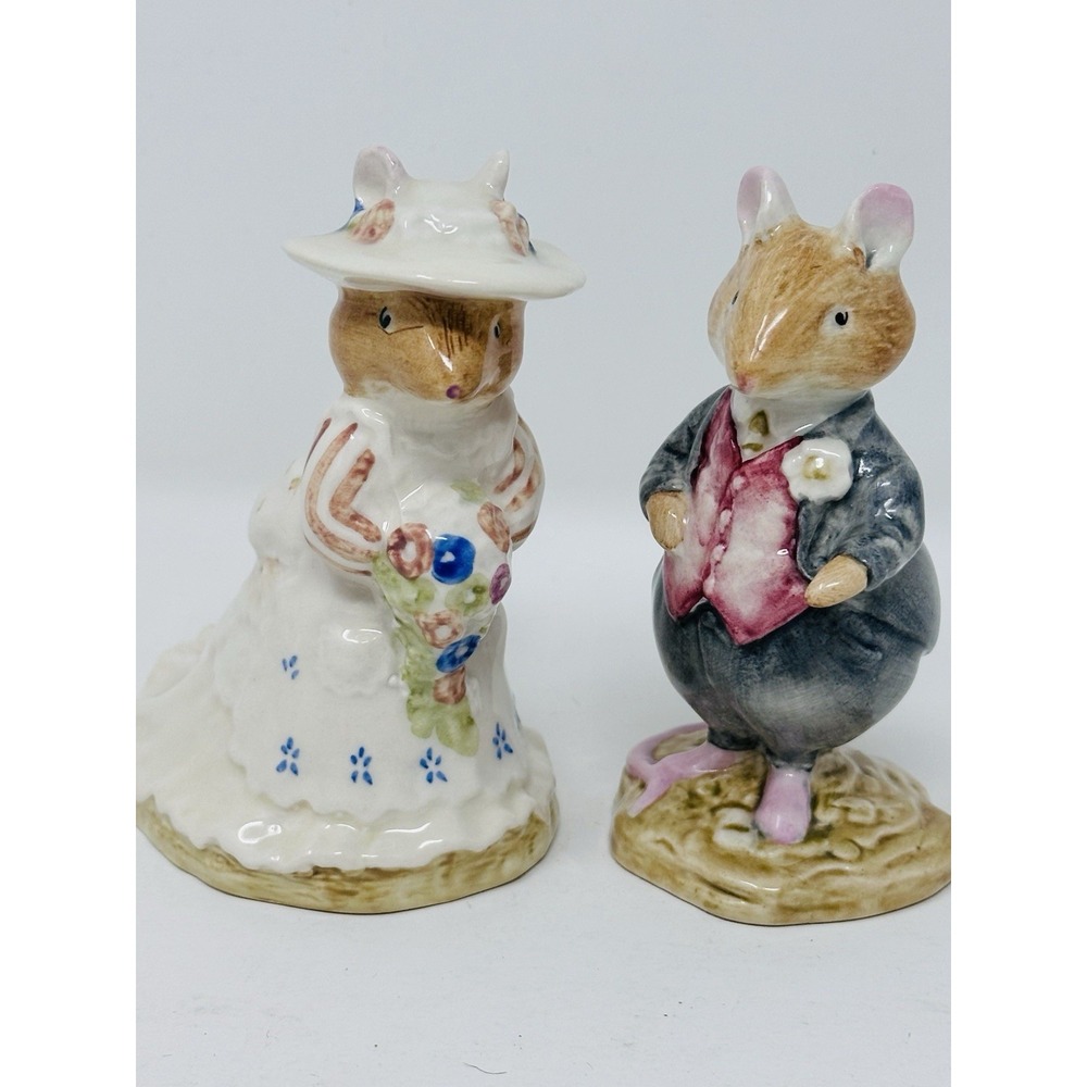 ROYAL DOULTON Poppy Eyebright & Dusty Dogwood Brambly Hedge Mice Figurines